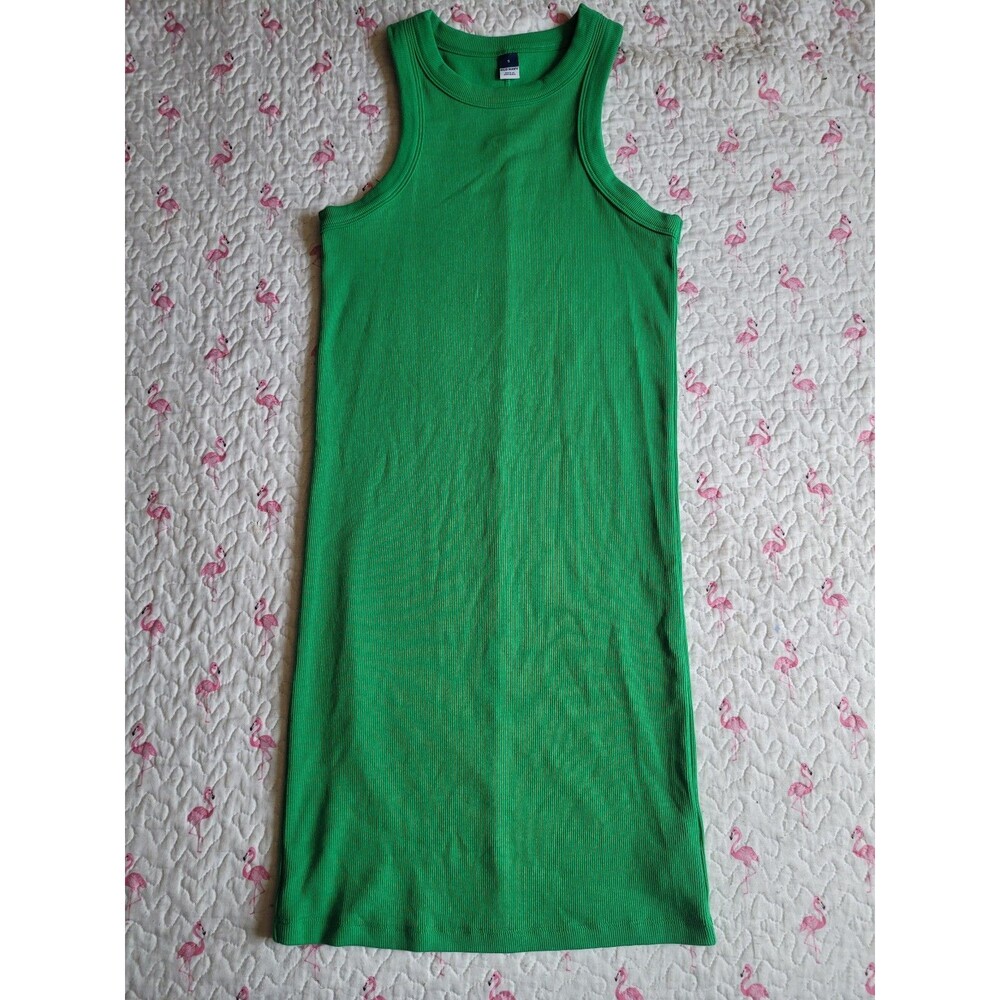 Old Navy Ribbed High Neck Tank Dress Green Size S #103
